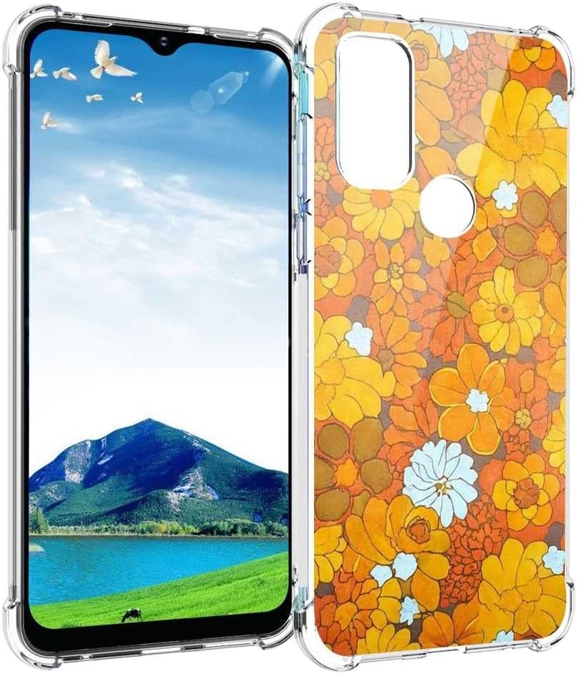Compatible con Motorola Moto G Pure Floral Funda, 70’s Flower Daisy Floral Retro Groovy Hippie Indie Aesthetic para Moto Case Girls Women Soft TPU