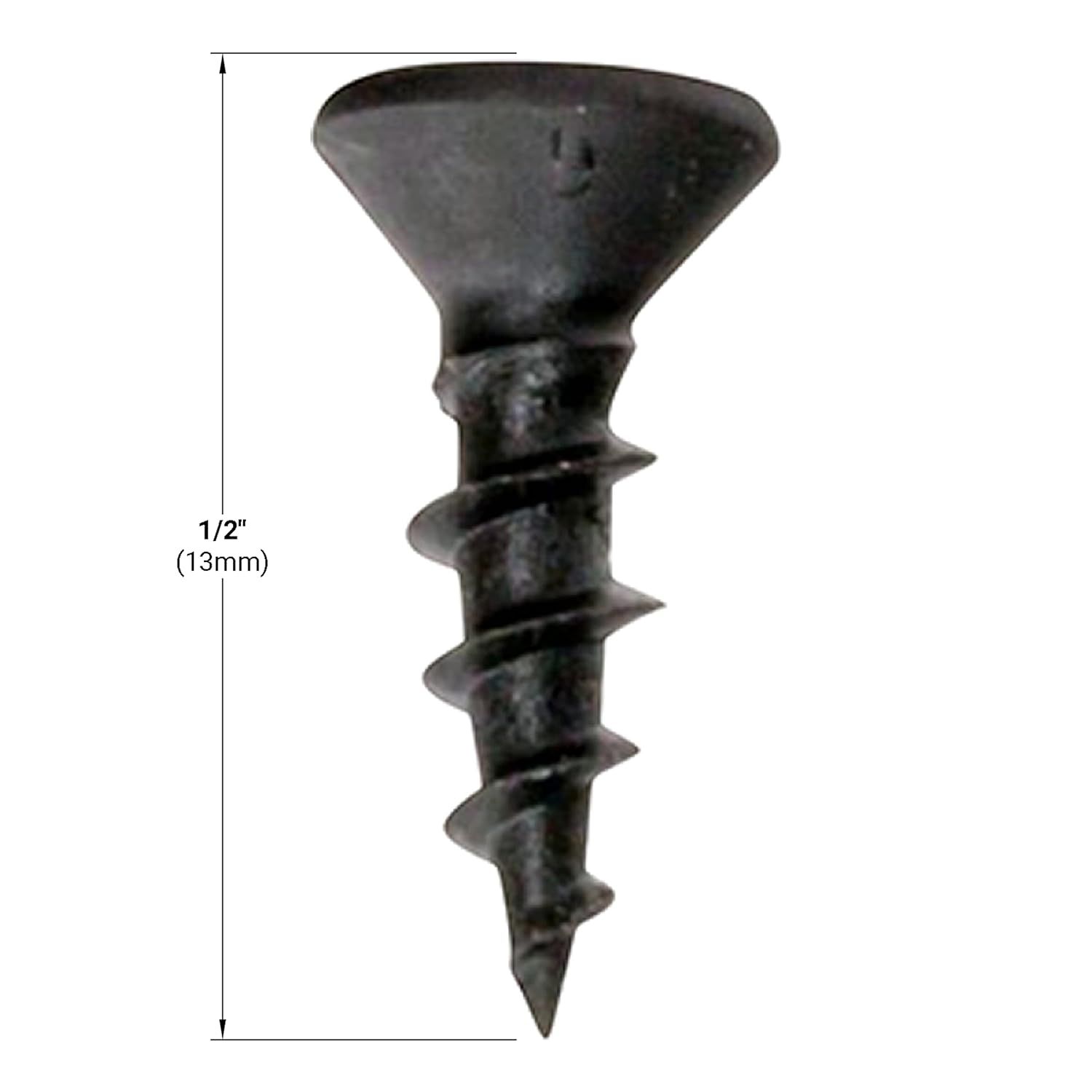 Rok Hardware – Paquete de 1000 tornillos para madera de cabeza plana Phillips de rosca gruesa #6 x 12 pulgada en negro, excelente en tableros de