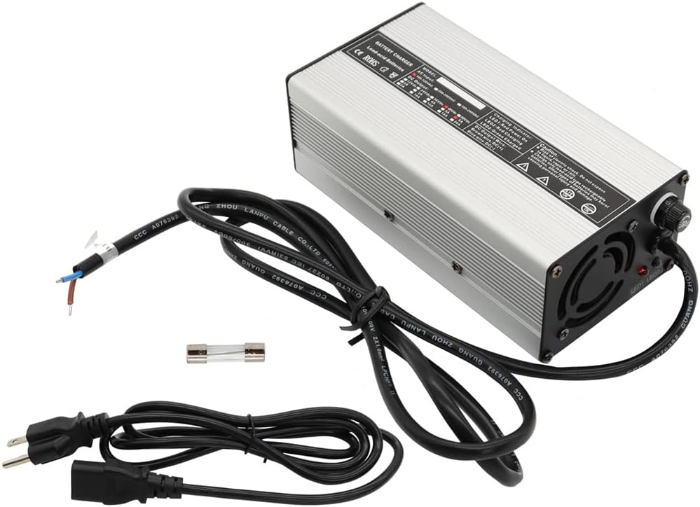Nakkaa Cargador de batería de cable desnudo para carrito de golf de 48 V 6 A, compatible con EZGO Club Car TXT