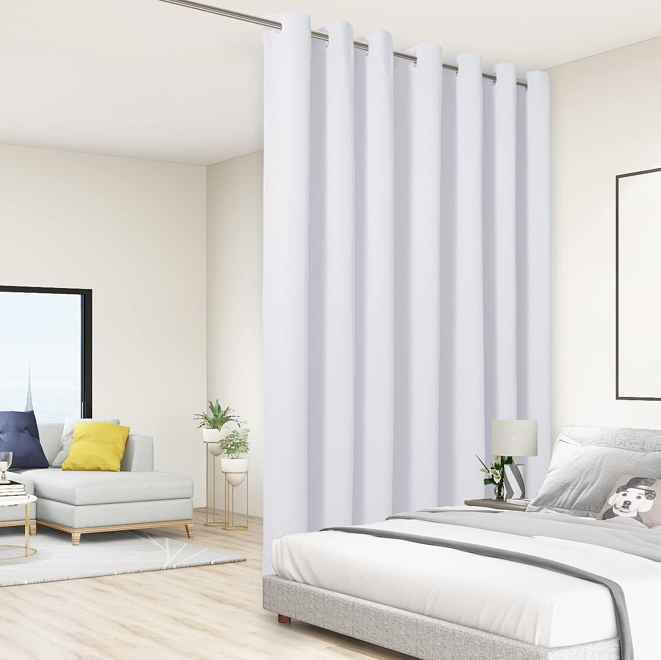 Bonzer – Cortinas blackout para separación de ambientes, anchas, privacidad total, para habitación compartida, 9pies de ancho x 7pies de alto,