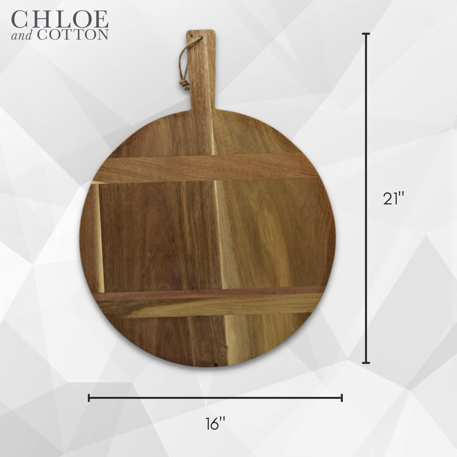 Chloe and Cotton Tabla de servir de madera de acacia de gran tamaño de 16 pulgadas de diámetro  Tabla grande para quesos  Tabla de embutidos para