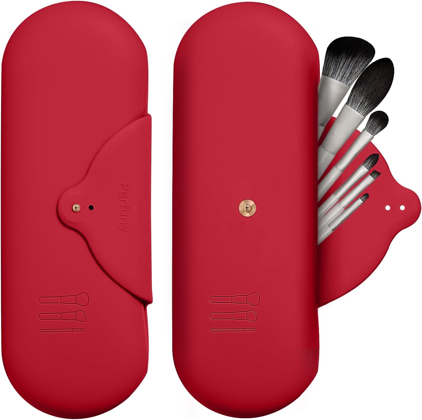 Perfuny Estuche para brochas de maquillaje de viaje, estuche de viaje para brochas de maquillaje, estuche de viaje portátil para viajes (1 unidad),