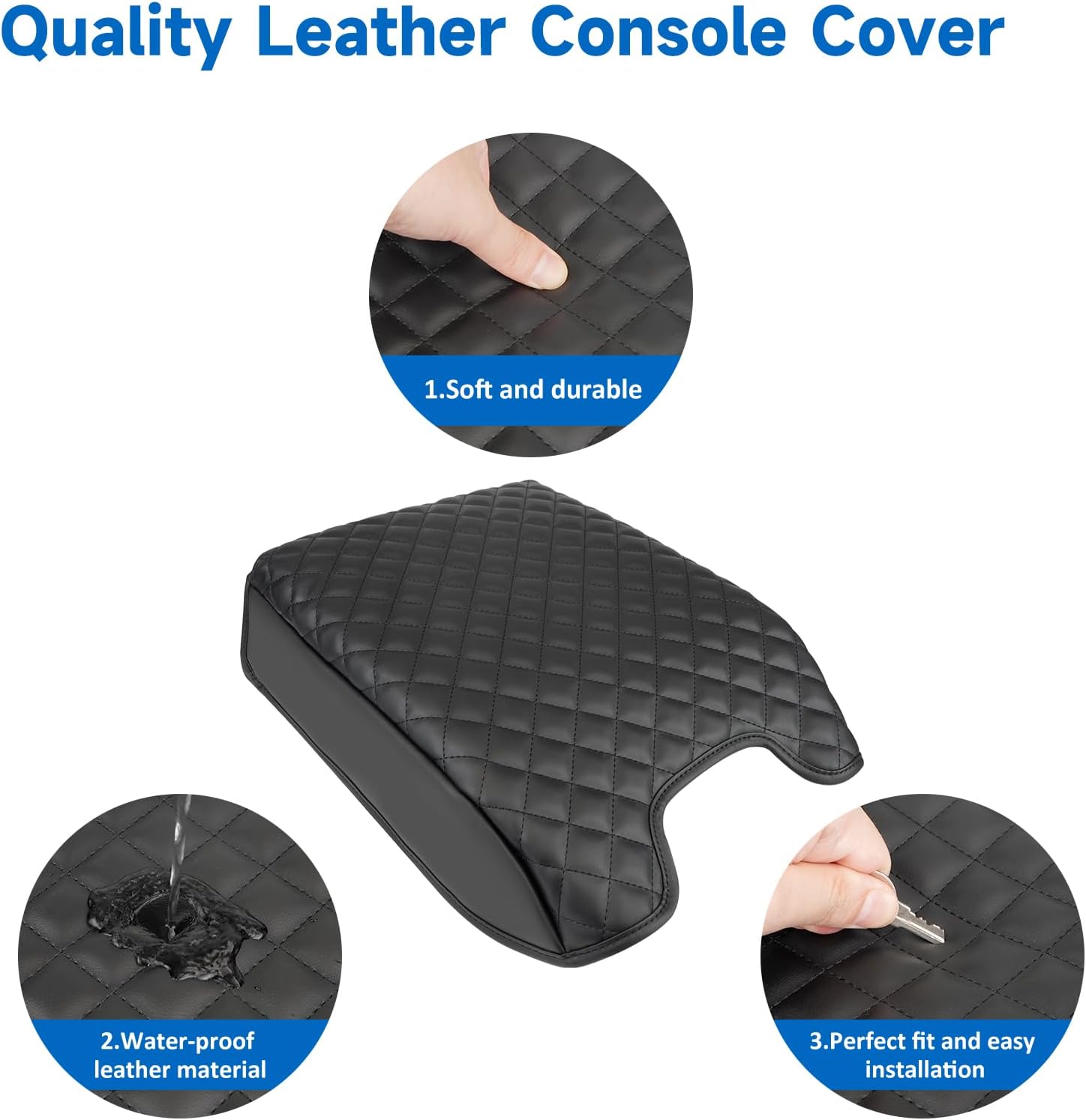 Cojín de consola central compatible con Ford F150 2015-2020 Ford F250 F350 F450 2017-2022 y 2018-2023 Accesorios Expedition 2015-2020, funda