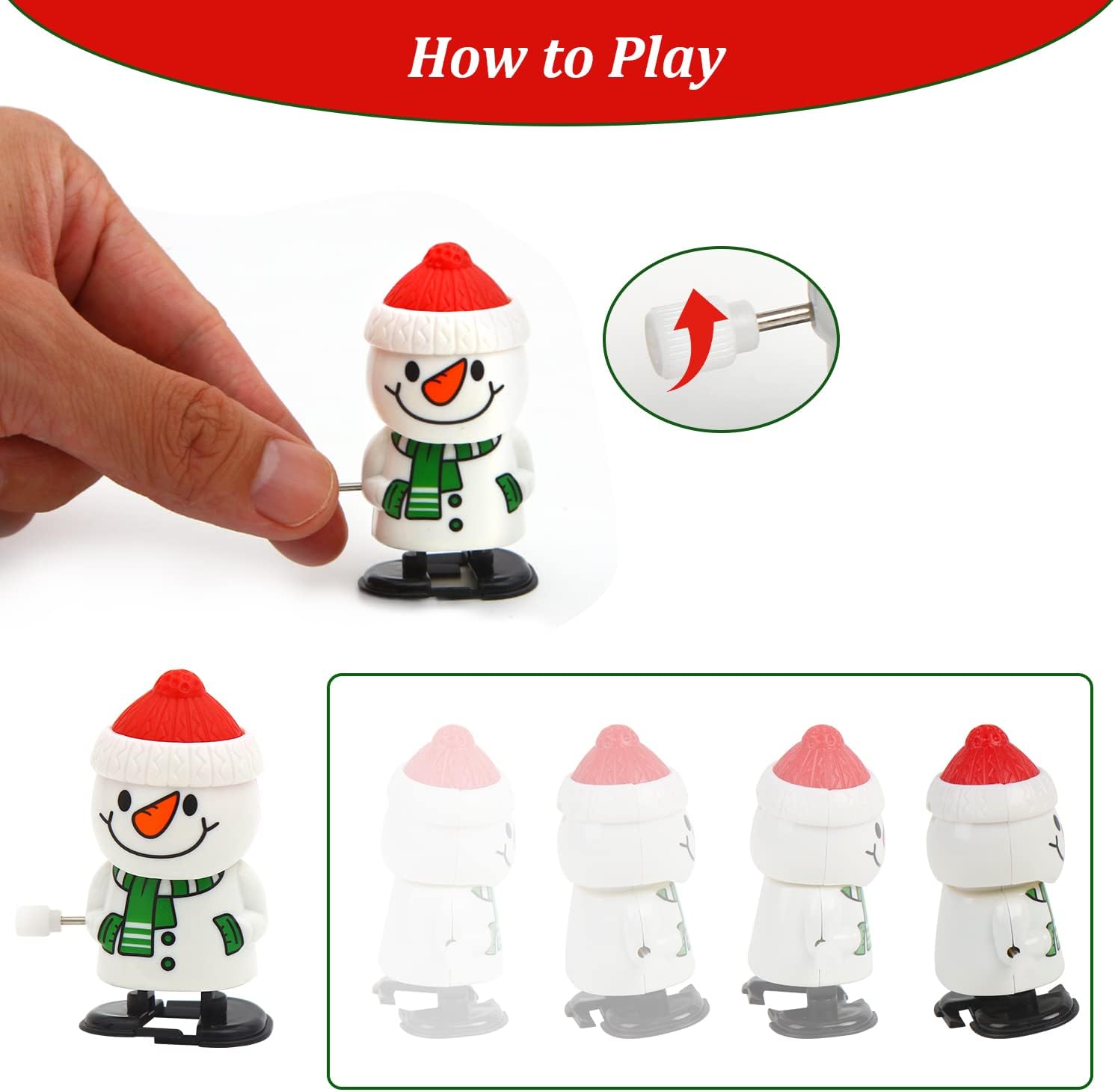 CCINEE 12 paquetes de juguetes de Navidad para decoración de Navidad, juguetes de relojería, rellenos de calcetines para fiesta de Navidad, relleno