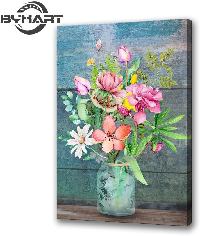 Lienzo decorativo para pared de sala de estar, lienzo de flores rosas, decoración de pared para decoración de dormitorio, lienzo floral rosa, arte