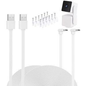 Paquete de 2 cables de extensión micro USB en forma de L compatibles con WYZE Cam Pan V3, cable de carga de extensión de 90 grados de 10 pies3M, Paquete de 2 cables de extensión micro USB en forma de L compatibles con WYZE Cam Pan V3, cable de carga de extensión de 90 grados de 10 pies3M,