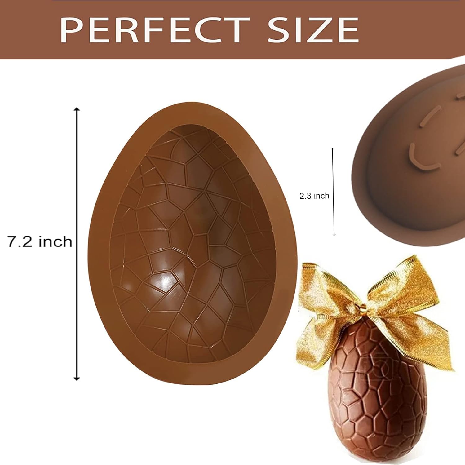 2 moldes de silicona para huevos de Pascua, moldes de silicona para huevos de chocolate, moldes de silicona grandes para chocolate, moldes de
