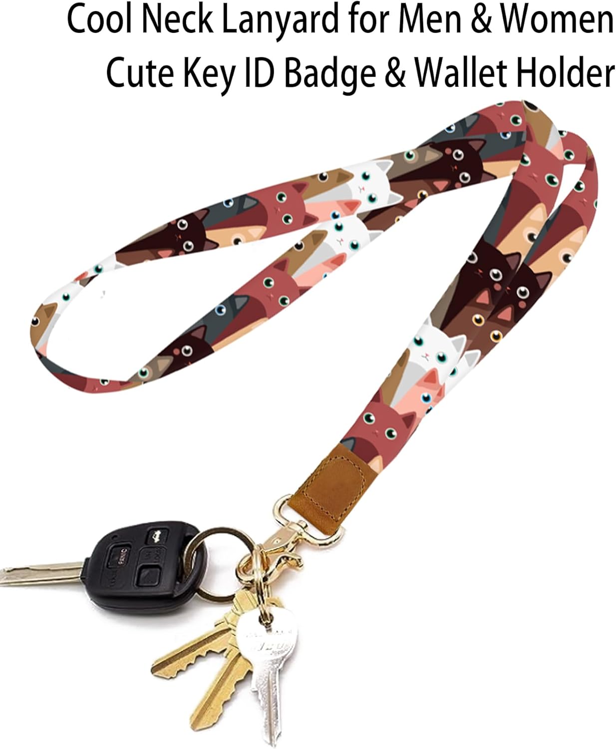 Cordones para llaves, llavero largo duradero para mujeres y hombres, lindo cordón para el cuello para soporte de tarjetas de identificación,