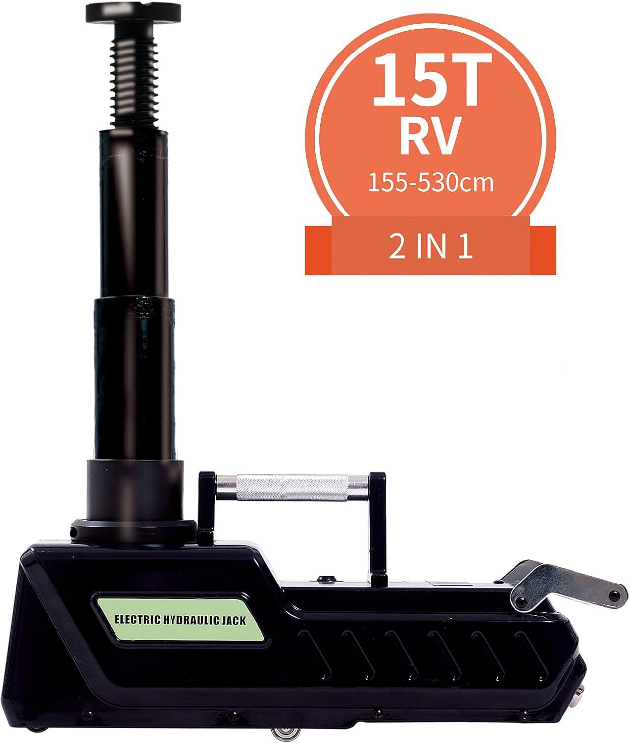 E-HEELP Gato hidráulico para automóvil de 12 V CC, 33000 libras, gato eléctrico de alta resistencia con pantalla LED para cámper, RV, camión,