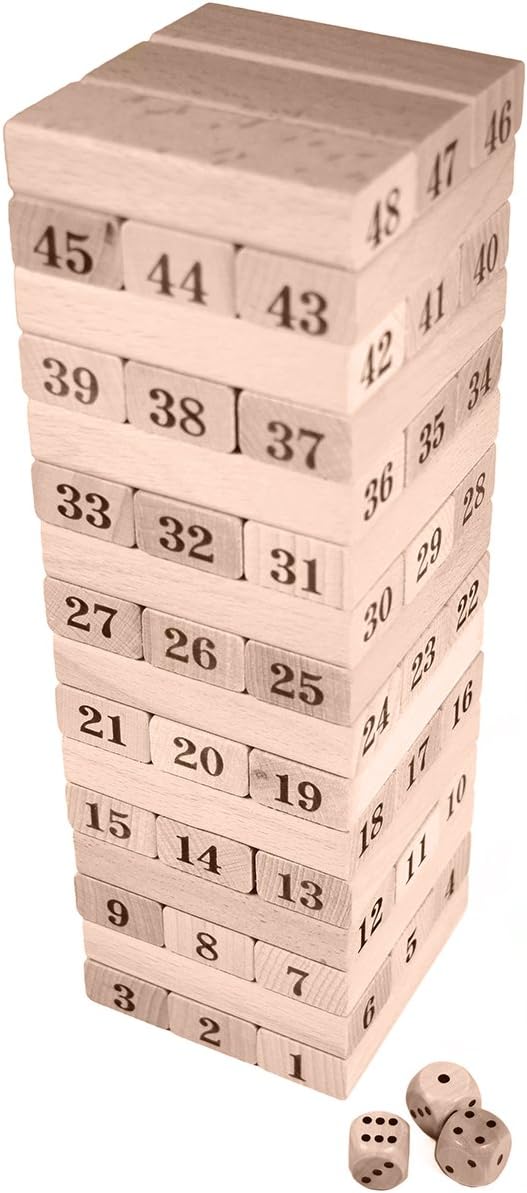 CoolToys Juego de apilamiento de bloques de madera para hacer torres