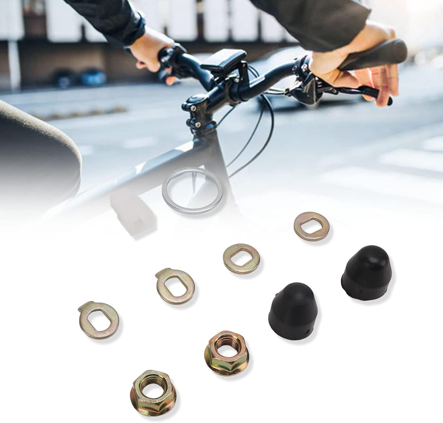 Vbestlife Tuerca del motor de la bicicleta, arandela de acero del motor de la bici con el eje de 45.9 ft m bicicletas eléctricas Scooter accesorio
