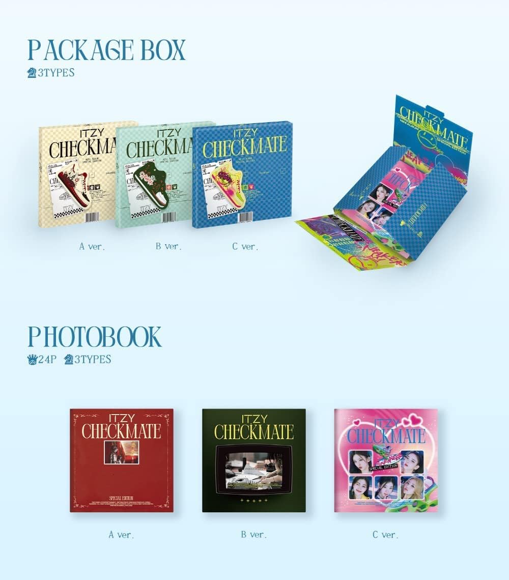 DREAMUS ITZY CHECKMATE EDICIÓN ESPECIAL CD+Cartel lírico en paquete+Photobook+Photocard+Etiqueta especial+Pegatina+Postal+Seguimiento Sellado