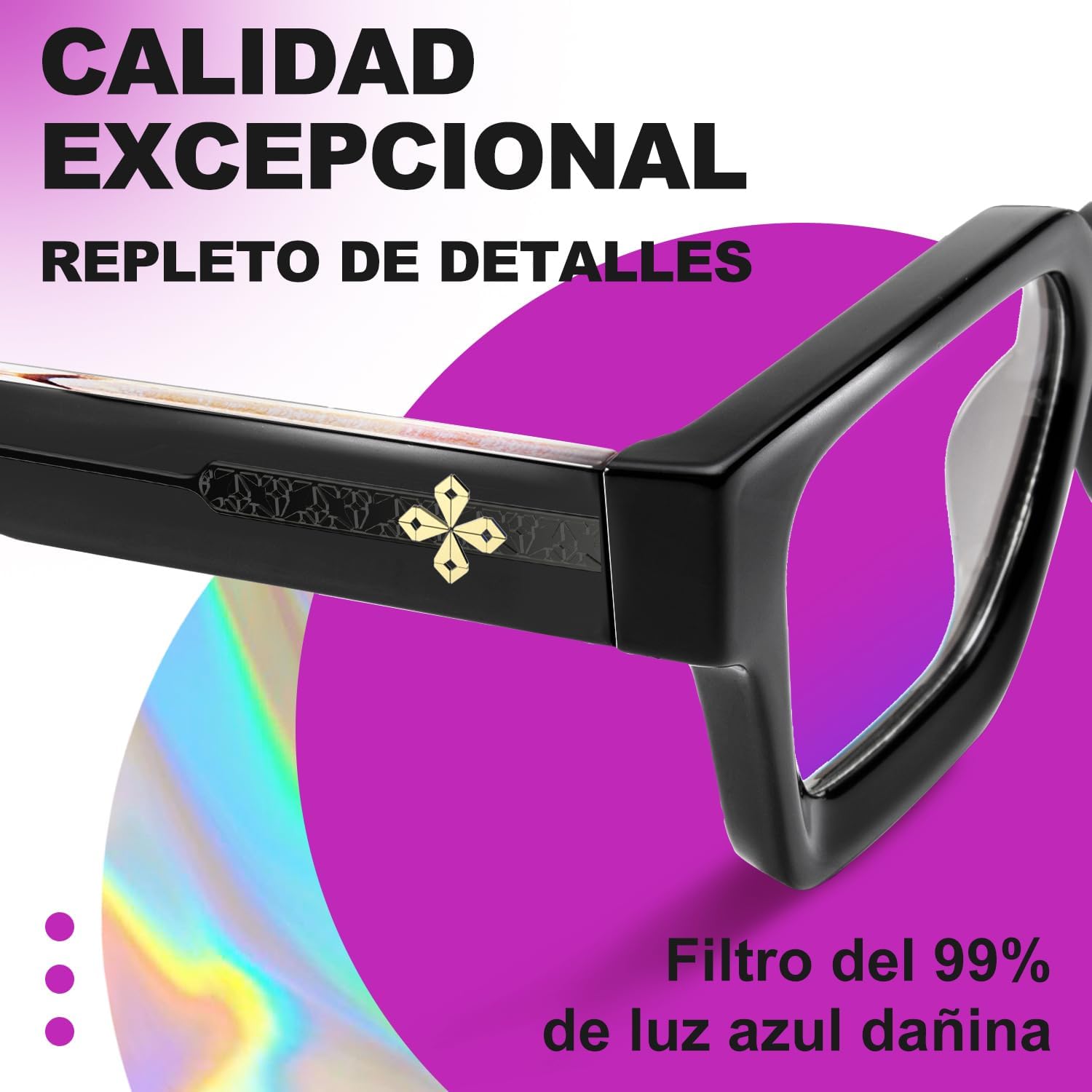VISOONE – Lentes para bloqueo de luz azul, rectangulares, elegantes, estilo preparatoria, multicolor, marco para mujeres y hombres, diseño River