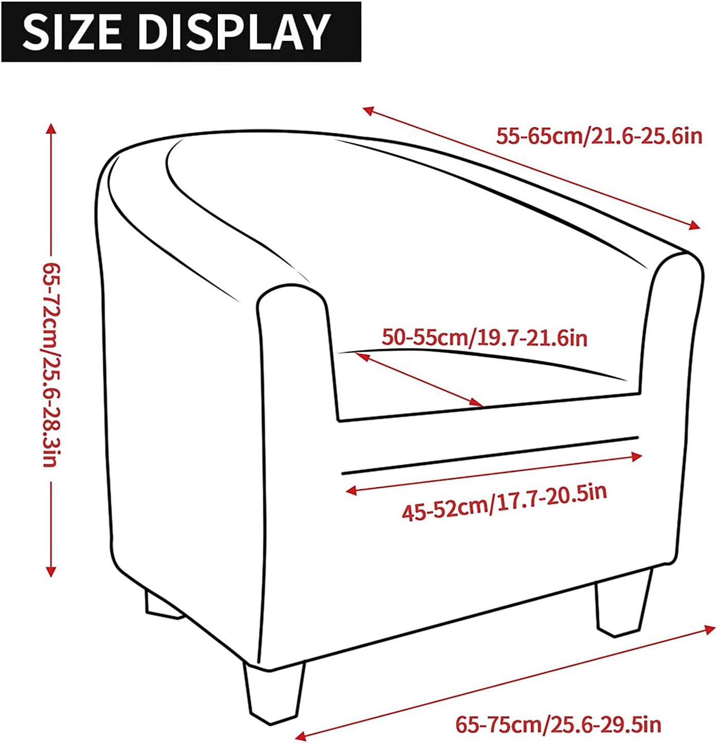 MIFXIN Fundas para silla de bañera, terciopelo grueso y elástico, funda para silla de club, funda de elastano suave para sillón, protector de