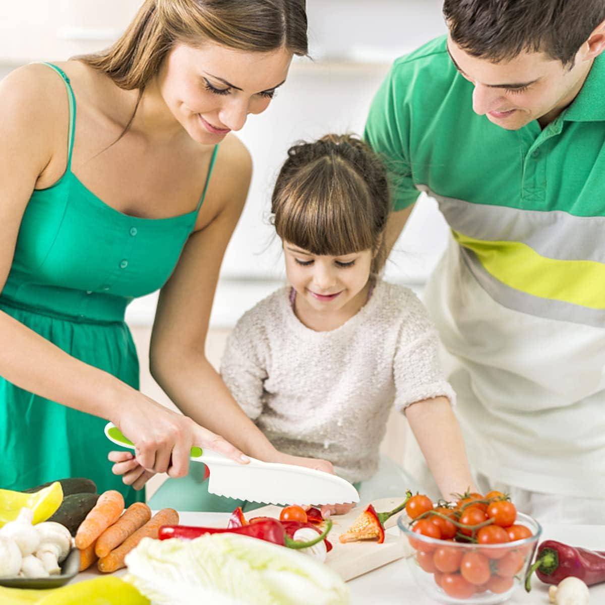 22 cuchillos de cocina de madera para niños, juego de cuchillos de cocodrilo con guantes, tabla de cortar frutas, verduras, cortadores arrugados,