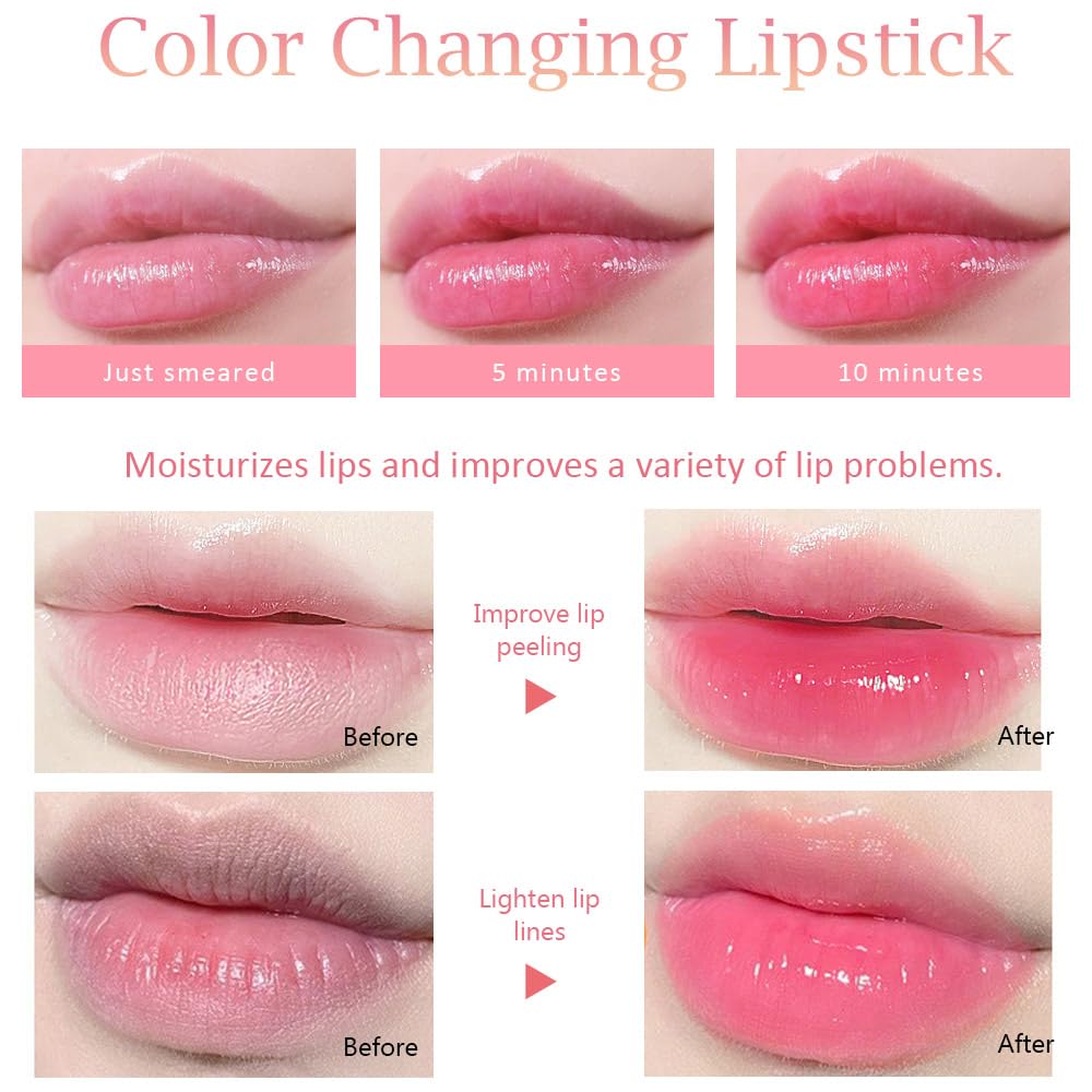 BINGBRUSH 3 lápices labiales que cambian de color, tamaño Queen, de larga duración, hidratante, bálsamo labial, brillo de labios, tinte de labios,