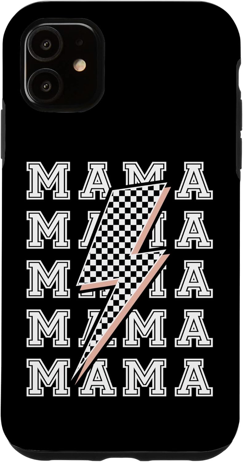 iPhone 11 MAMA Lightning Bolt – Funda con patrón a cuadros