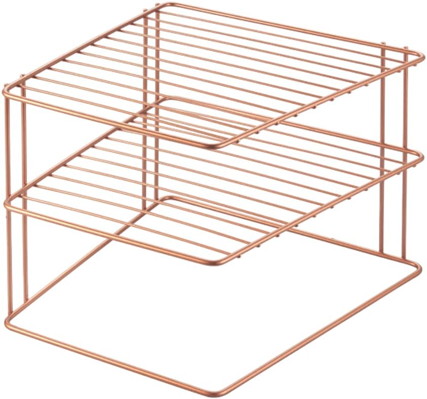 Metaltex Palio – Estantería esquinera (2 niveles, 9.8 x 9.8 x 7.5 in), color cobre