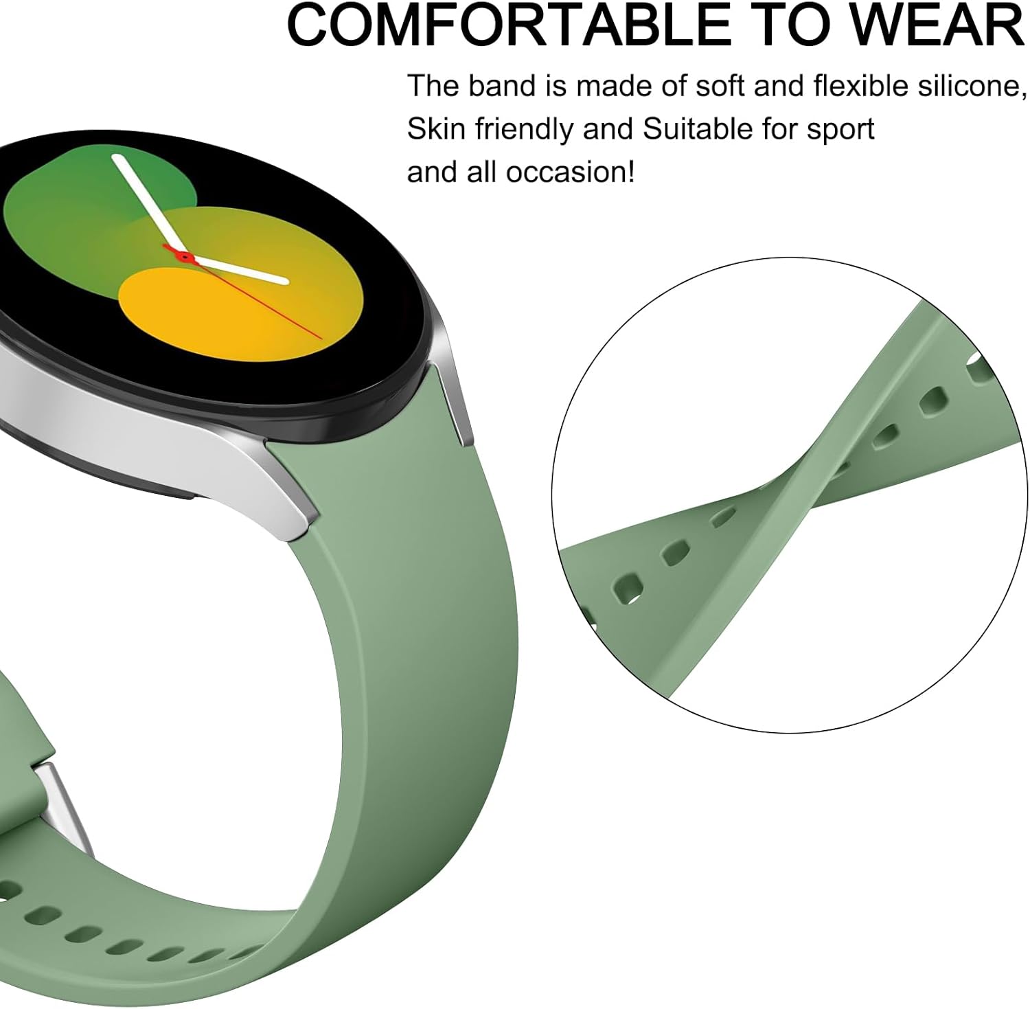 AK Correa de repuesto ajustable para Samsung Galaxy Watch 5 de 1.575 pulgadas, 1.732 pulgadas, Galaxy Watch 5 Pro de 1.772 pulgadas, 0.787 pulgadas,