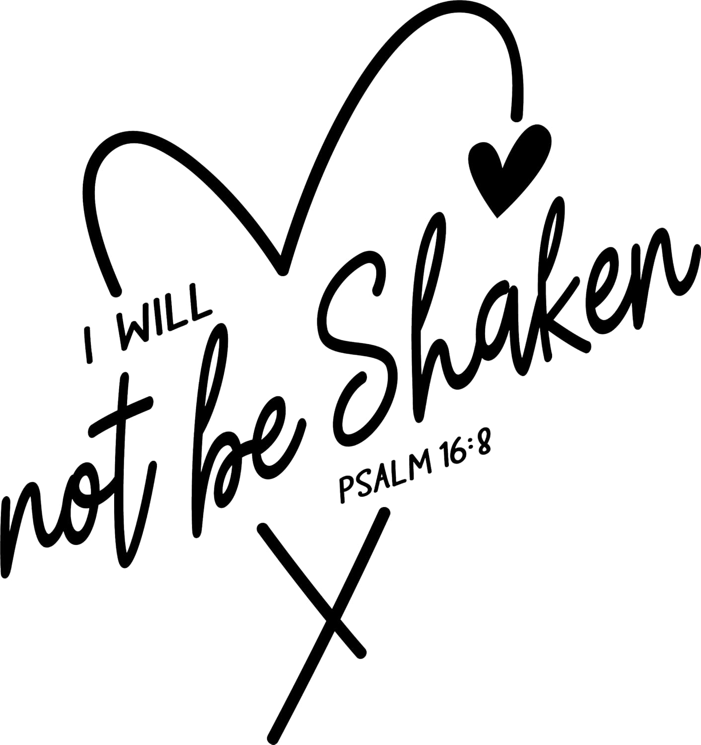 Adhesivos para planchar con texto en inglés “I Will not be Shaken” (No seré sacudido), parches de vinilo para ropa, camisetas y camisetas  Christian