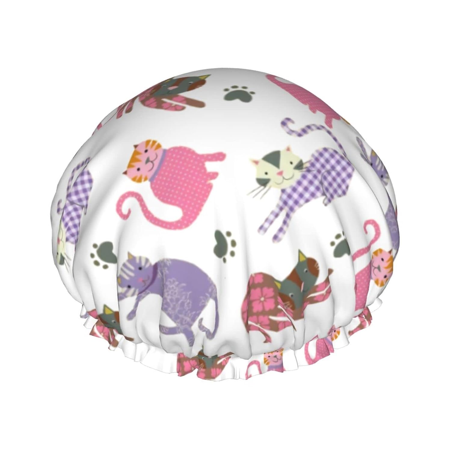 Gorro de ducha, gorro de ducha reutilizable para mujer, cabello largo, doble capa impermeable, protector de pelo para niños, niñas y mujeres, 1