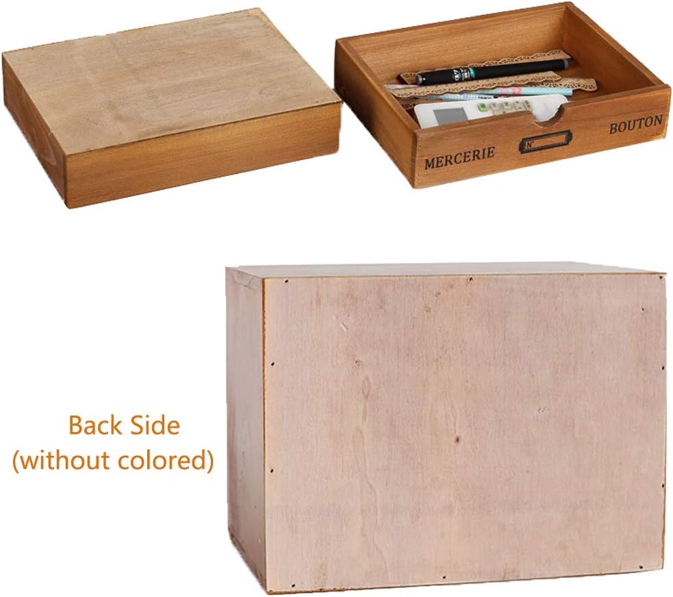 Caja de almacenamiento de madera con cajones, organizador de escritorio portátil de madera para el hogar, oficina, mostrador, decoración de