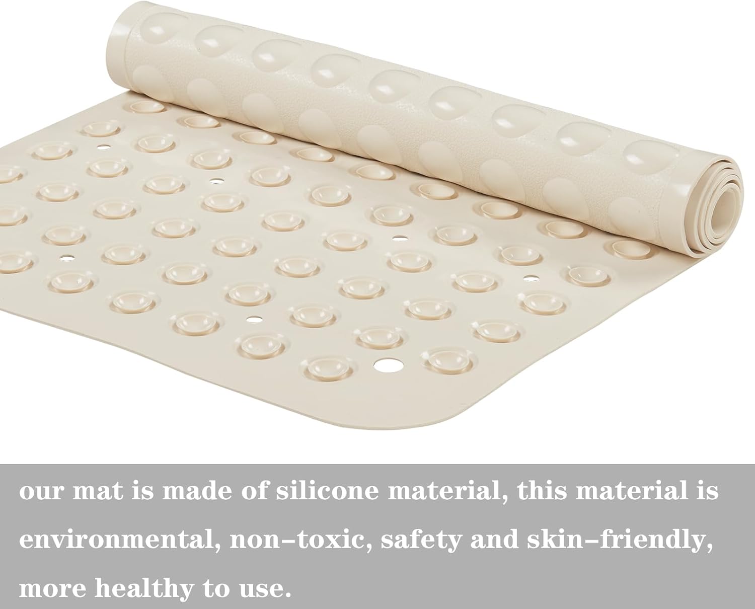 YANZIFLY Alfombra de bañera para ducha Alfombrilla de baño de silicona suave de 16 x 40 pulgadas, antideslizante con ventosas, alfombrilla para baño