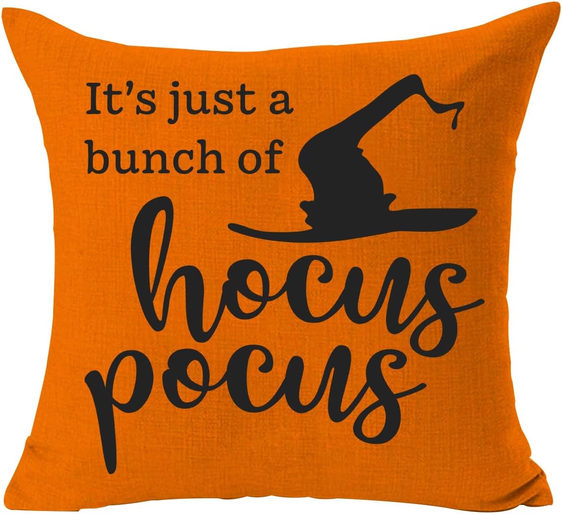 PSDWETS Juego de 4 fundas de almohada decorativas de Halloween de 18 x 18 pulgadas, decoraciones de Halloween, fundas de almohada decorativas para