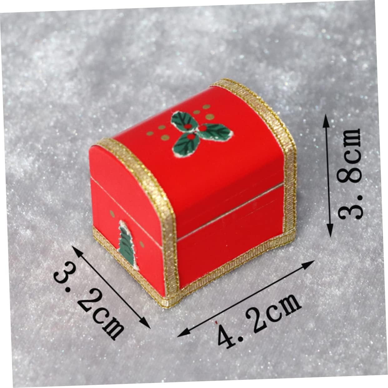 TOYANDONA 1pc juego de madera mini muebles mini juguetes muebles simulados juguete mini artesanía caja de Navidad juguete madera rojo artesanía