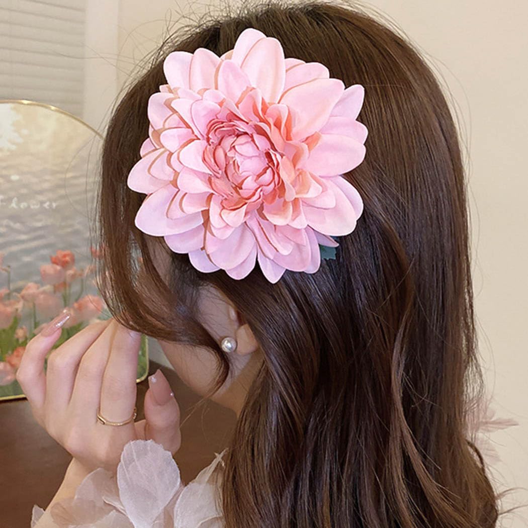 Haomye Pinzas para el cabello de flores, horquillas artificiales, horquilla floral, pasadores de pelo de dalia, accesorios hawaianos para dama de