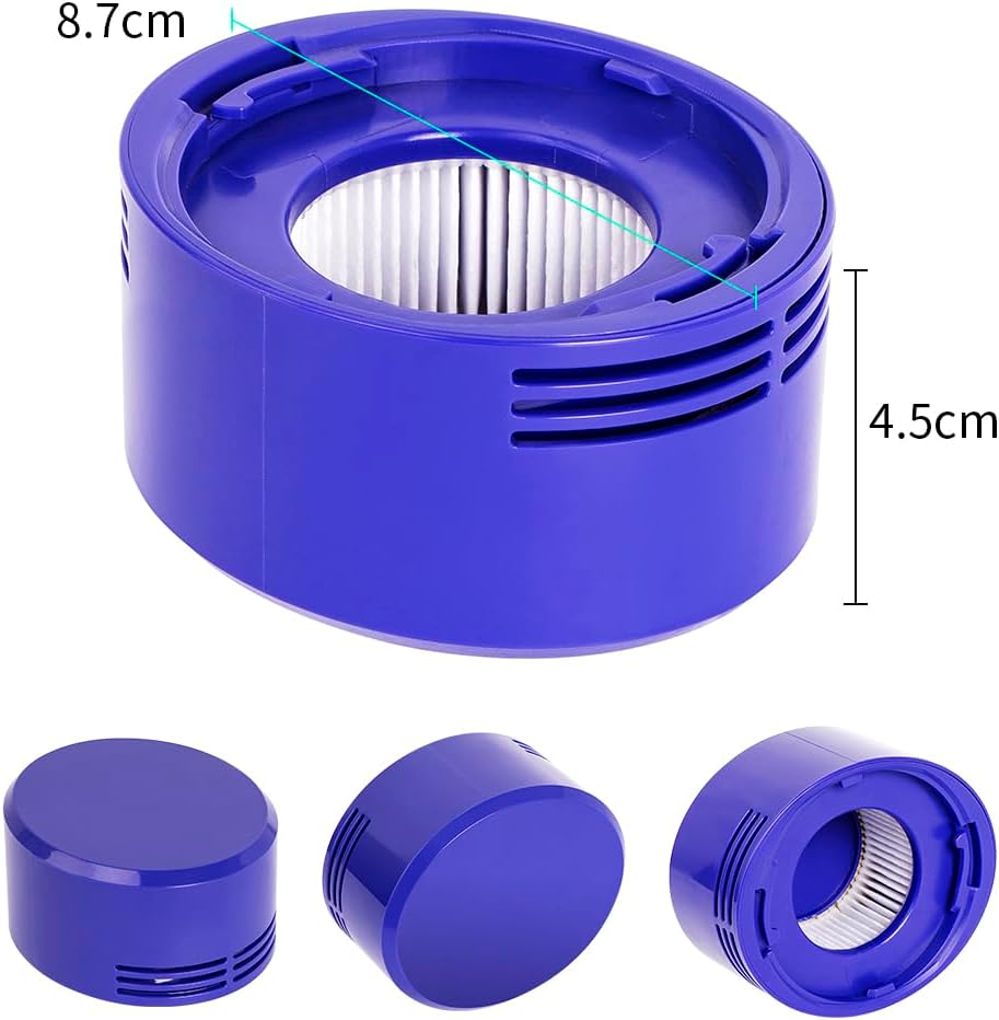 WuYan Piezas de repuesto para aspiradora Dyson V7 V8, 1 Motor Real Cover 1 HEPA Post-Filter y 1 Kit de filtros de vacío de prefiltros.
