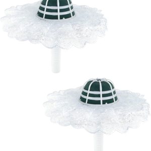 2 juegos de soportes para ramo de boda con collares de ramo de encaje blanco, soporte de espuma de resina para ramo de ramo de ramo de novia para 2 juegos de soportes para ramo de boda con collares de ramo de encaje blanco, soporte de espuma de resina para ramo de ramo de ramo de novia para