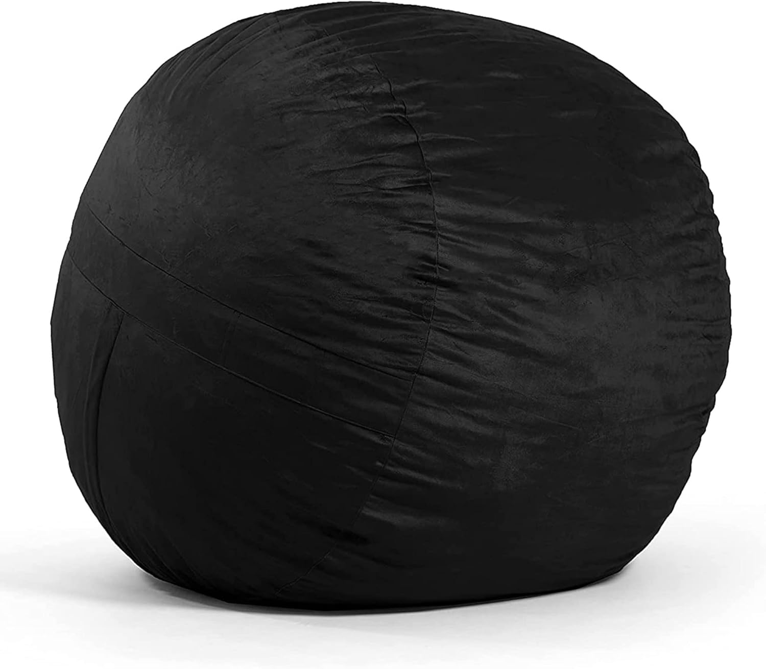 Big Joe Fuf – Puf grande relleno de espuma con funda extraíble, felpa negra, poliéster suave, 4 pies, grande y Fuf pequeño relleno de espuma, felpa