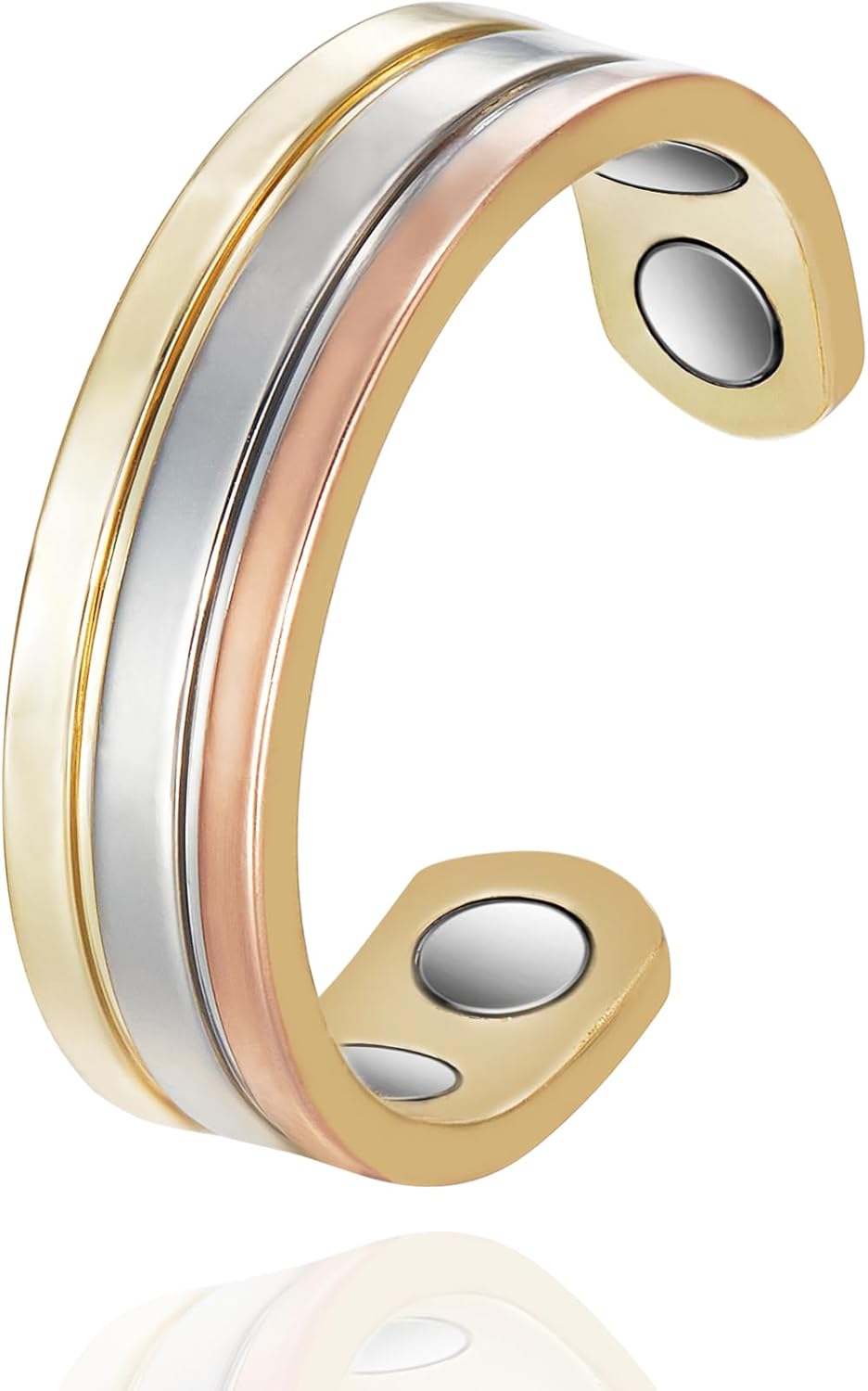 Anillos de cobre para mujer para artritis y articulaciones, anillo de terapia magnética ajustable de cobre puro, joyería de cobre con imán de 3500