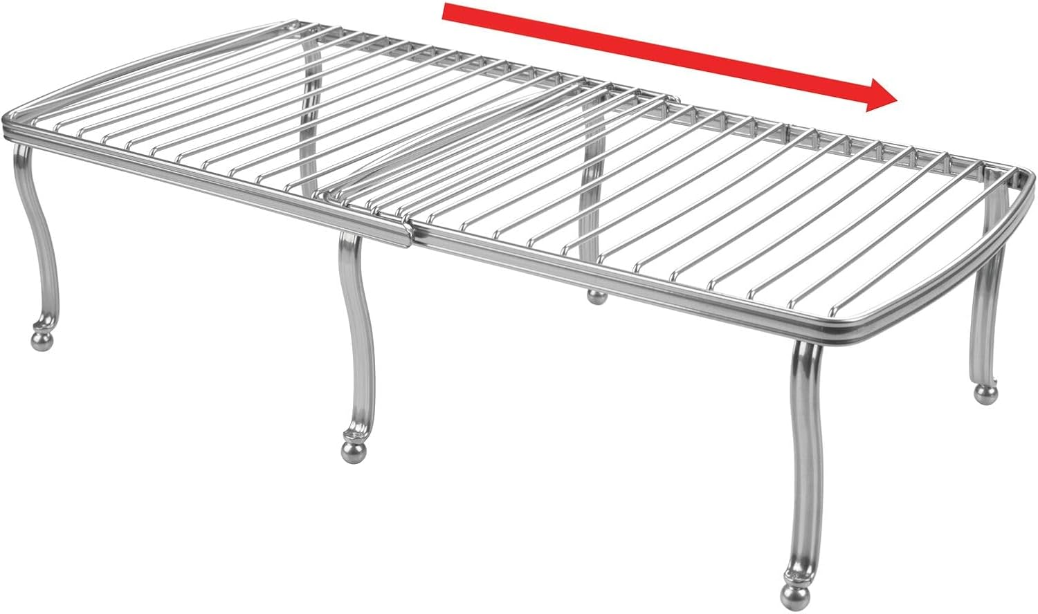 mDesign Hyde Collection – Estante de metal de alambre expandible para armario de cocina, despensa ajustable, encimera, organizador de estantes de