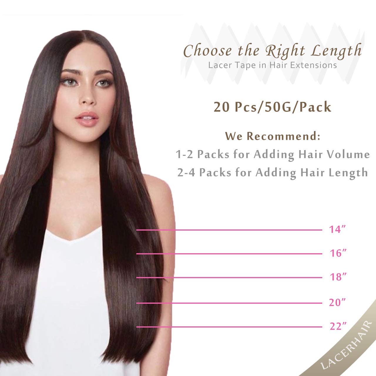 Lacer Extensiones de cabello rubio con cinta adhesiva de doble cara, trama de piel sin costuras, color marrón claro #8, balayage, rubio platino,