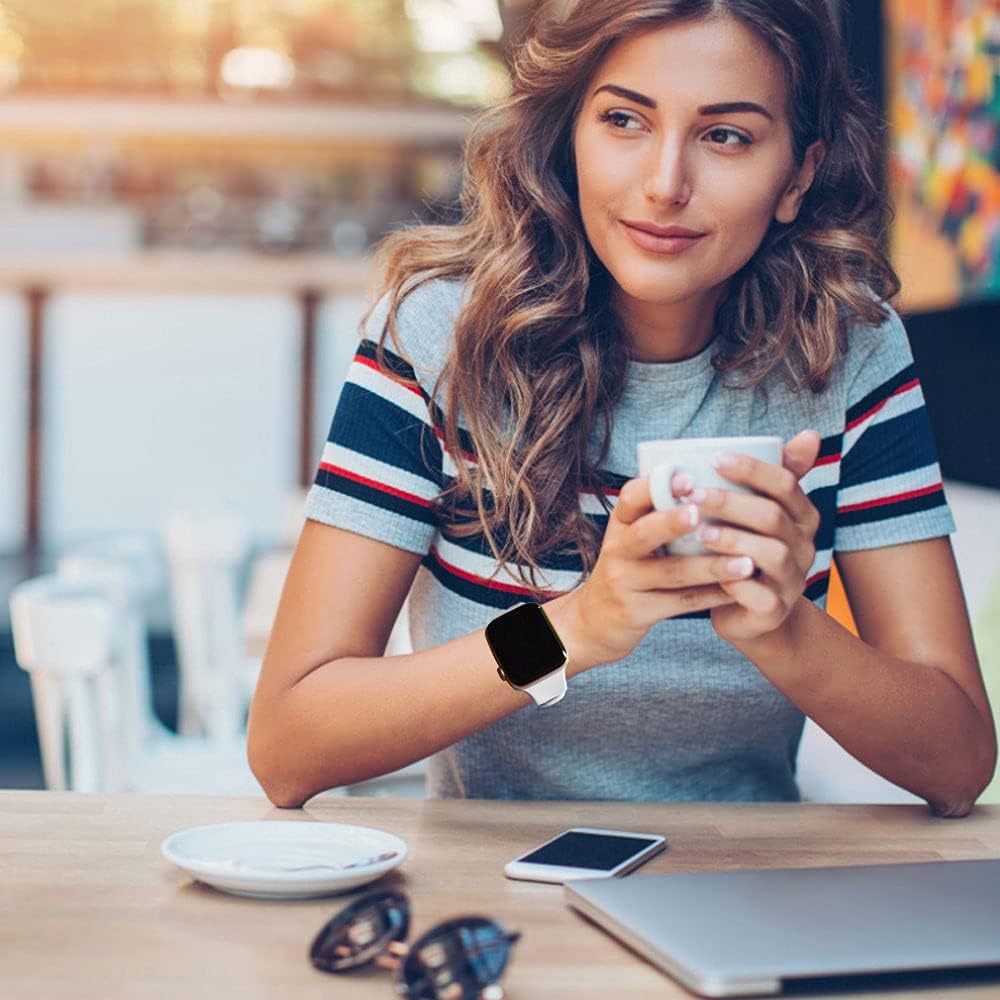 Correa deportiva compatible con Apple Watch de 38 mm, 41 mm, 40 mm, 45 mm, 44 mm y 42mm, correa de repuesto de silicona suave compatible con iWatch