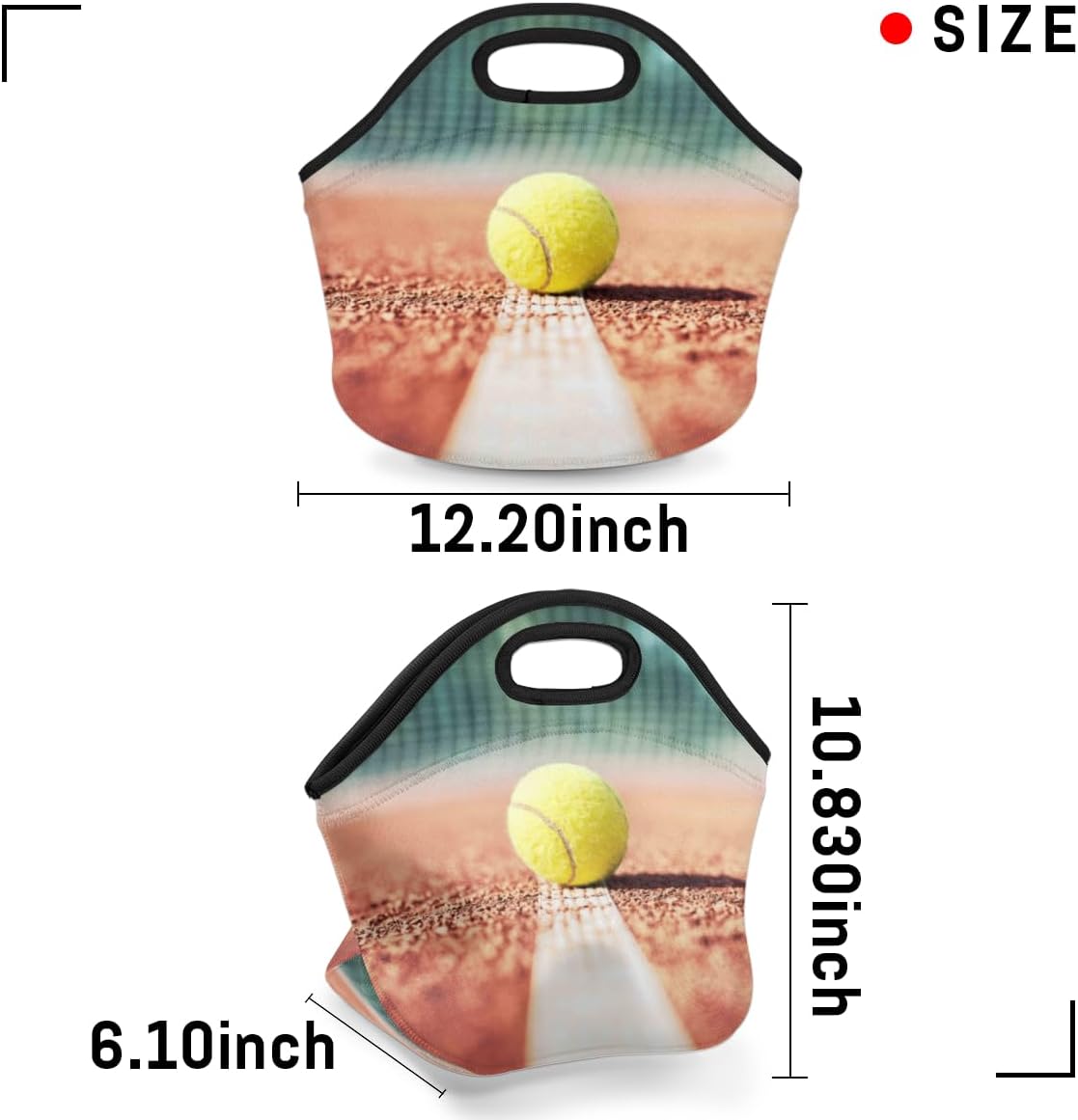 Bolsa de almuerzo con aislamiento para deportes de pelota de tenis, bolsa de almuerzo reutilizable para hombres y adultos, lonchera de neopreno para