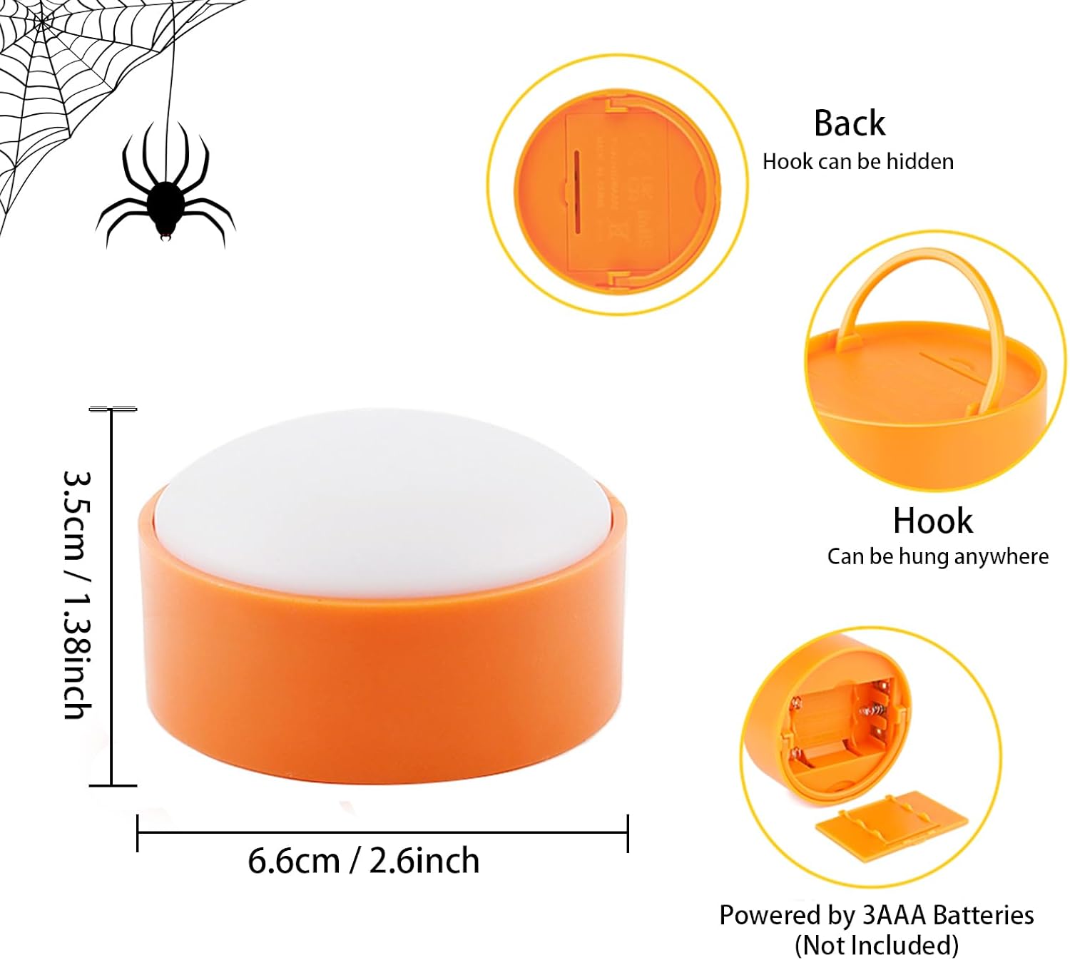3 luces de calabaza con control remoto y temporizadores, RGBW que cambian de color Jack-O-Lantern luces a pilas, velas parpadeantes sin llama para