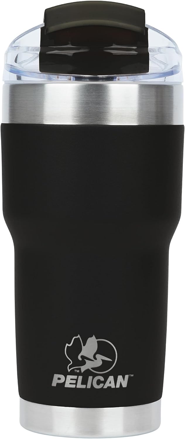 Pelican Hydration Pelican Traveler – Vaso aislado al vacío de 22 onzas, de acero inoxidable, doble pared, con tapa doble, taza de café aislada con