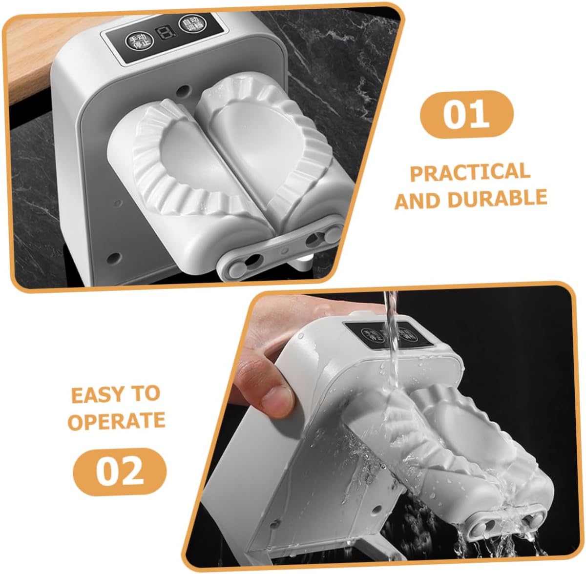 RUNROTOO Máquina para hacer masas de pasta para hacer albóndigas, prensatelas, herramienta para hacer masas, prensa para la piel, albóndigas, moldes