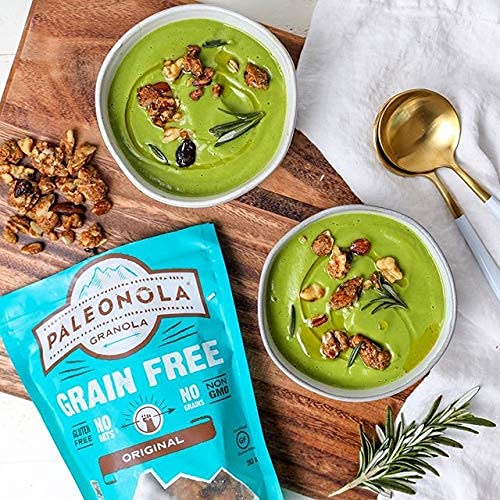 Paleonola Granola sin cereales sin OMG, cereales, soja, gluten, sin lácteos, bocadillo de proteína baja en carbohidratos para un desayuno saludable,