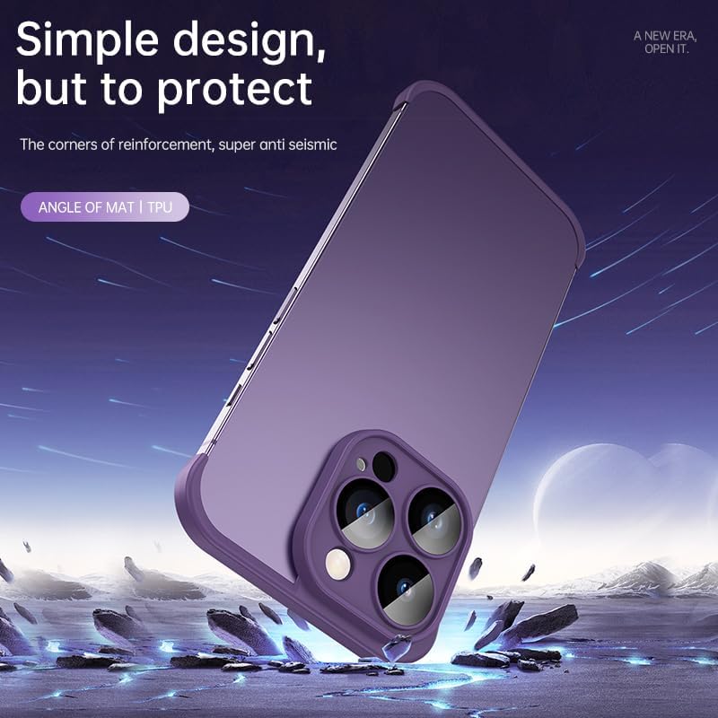teroxa Compatible con iPhone 15 Pro Funda protectora de lente de cámara, diseño de refrigeración sin cubierta trasera compatible con cargador