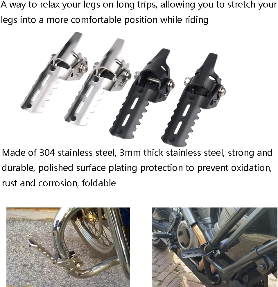 Estriberas delanteras para motocicleta, 0.984 in  1 pulgada, 0.866-0.984 in, estriberas plegables para reposapiés, abrazaderas de guardia del motor,