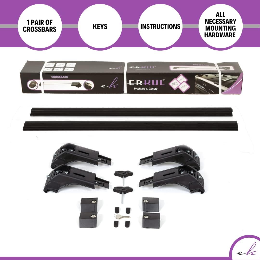 Barras transversales de techo para Subaru XV Crosstrek 2013-2017  Barras transversales de aluminio con bloqueo antirrobo para techo  Compatible con