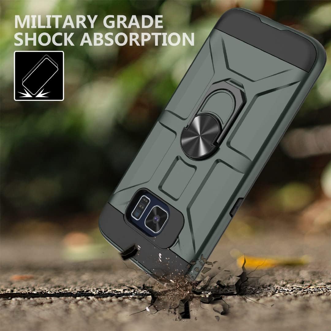 Jeylly Funda para Galaxy S6 Edge Plus, 3 colores, delgada, híbrida, resistente al impacto, TPU suave y policarbonato duro, a prueba de golpes,