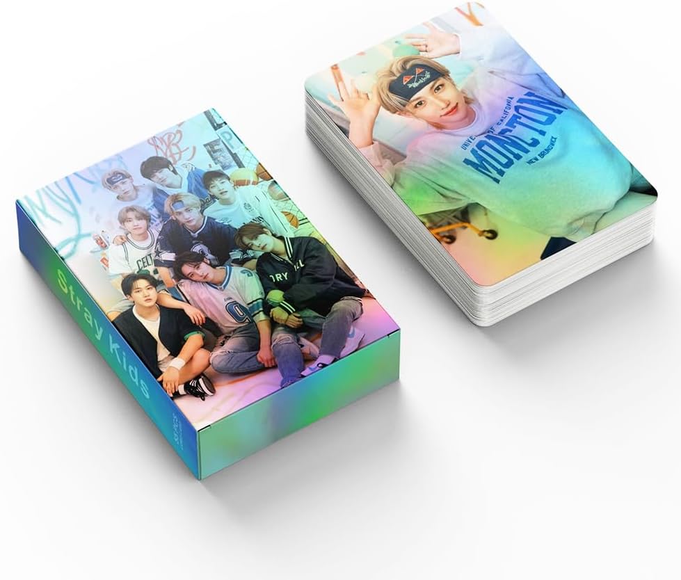 Stray Kids – Tarjetas de fotos láser, 55 unidades, 2023 para niños callejeros NACIFIC, juego de tarjetas láser Lomo Kpop, regalo para fanáticos que