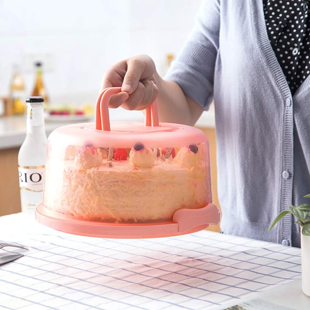 Porta pasteles, bandeja redonda portátil para servir cupcakes, caja con soporte para pasteles de dos caras para magdalenas, tartas de queso, Bundt
