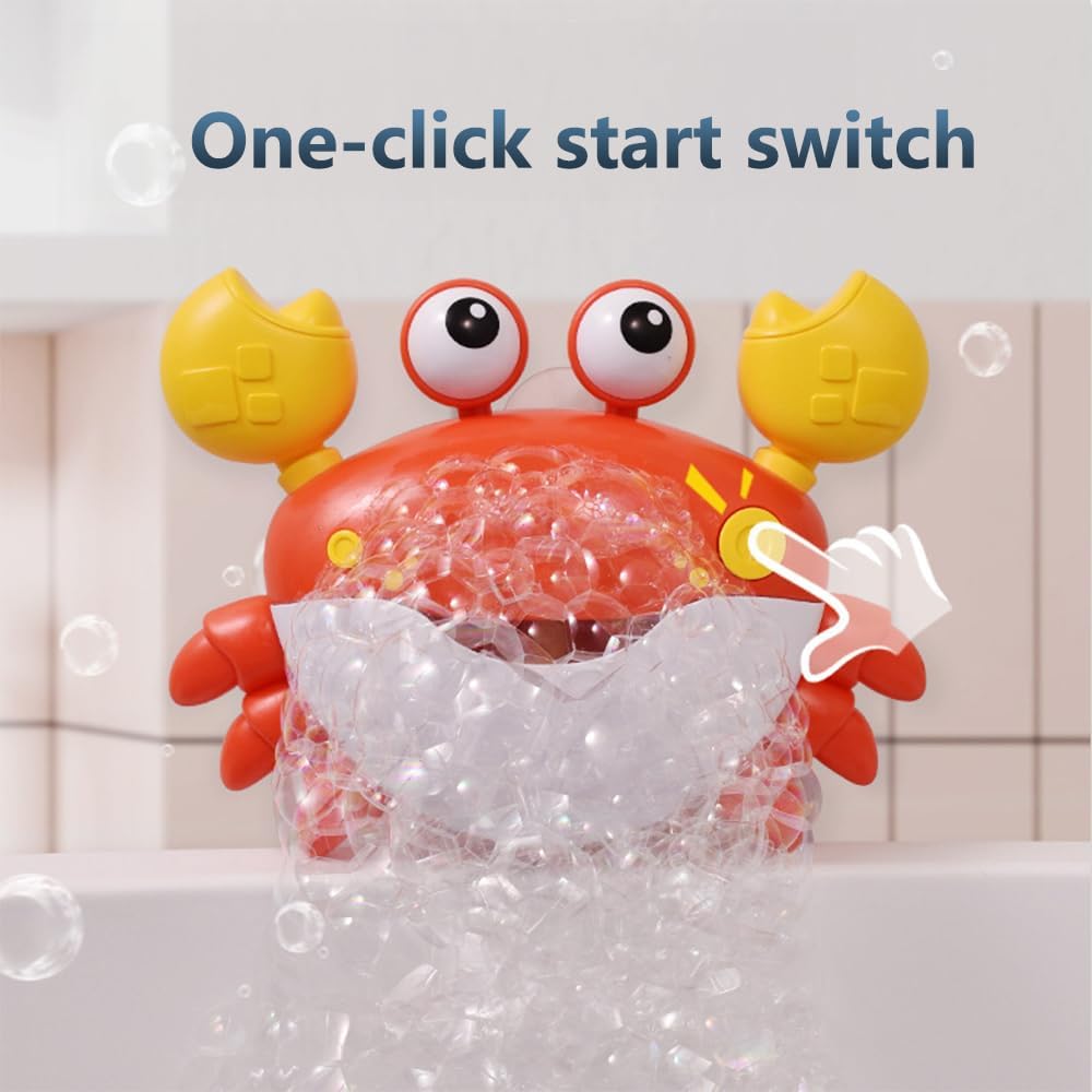 Máquina de hacer burbujas de cangrejo para baño, soplador de espuma para hacer burbujas, juguete musical de rima para bebés, niños, feliz tina,