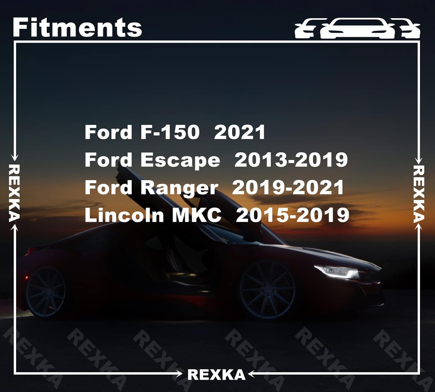 Rexka Clips de moldeo basculantes exteriores para Ford Escape F-150 MKC Ranger W715201-S300 W716351-S300